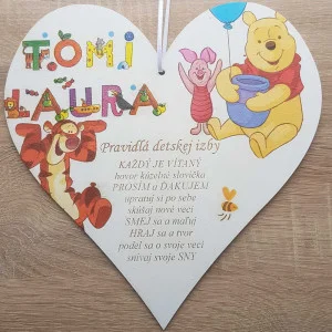 Table 25cm - Rules of the children's room Winnie the Pooh 2