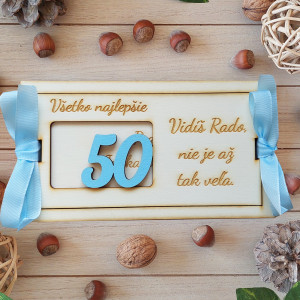 Geldumschlag aus Holz, 20 x 10 cm – BLAU