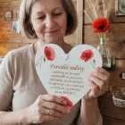 Tabelle an der Tür Herz 17cm Familienregeln Mohnblumen