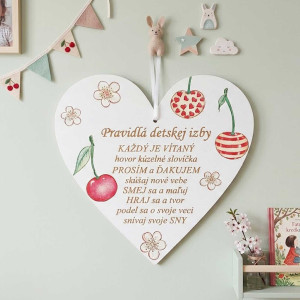 Pravidlá detskej izby 17cm čerešne