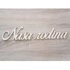 Nápis "Naša rodina" s opálenými hranami k rodinnému kalendáru