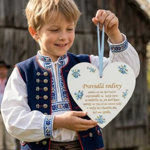 Tabelle an der Tür Herz 17cm Familienregeln Blaue Blumen 2