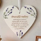 Türschild Herz 17cm Familienregeln Lavendel