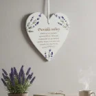 Türschild Herz 17cm Familienregeln Lavendel
