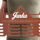 Drevený vešiak na medaily 80cm HORA + maľovanie + meno