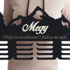 Medaillenaufhänger aus Holz, 80 cm, Motiv: Berg + Gemälde + Name