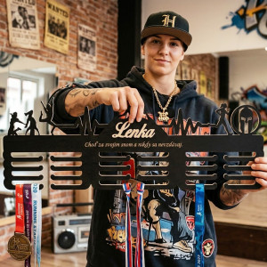 80cm Holzmedaillenhänger + Malerei + Name + Sport