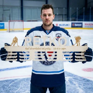 80cm hölzerner Medaillenhänger mit Lasergravur und dem Namen EISHOCKEY 2
