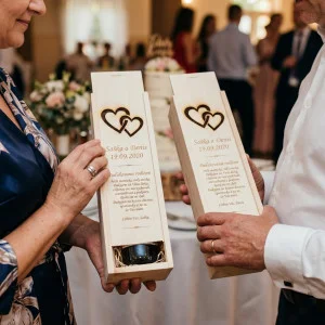Hochzeit Dankeschön für Eltern Wein Holzverpackung 2