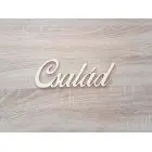 Die Aufschrift "Familie" mit gebrannten Kanten für den Familienkalender