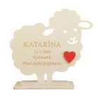 Dekoration zur Erstkommunion: Schaf mit Namen, 15 cm