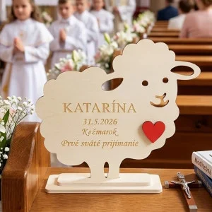 First Holy Communion Decoration Sheep with Name 15cm