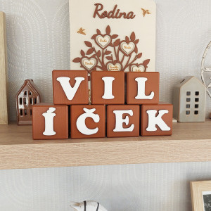 Name on decorative cubes 5.5cm price/cube 2