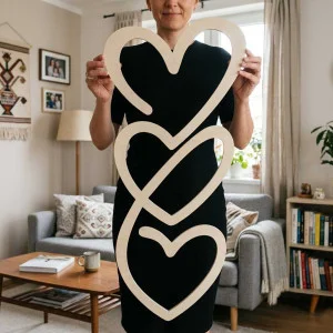 Decoration three hearts height 83cm