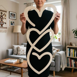 Výzdoba tri srdiečka výška 83cm