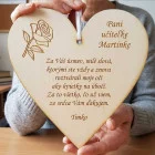 Holztisch 17cm - Dank an die Lehrerin mit einer Rose