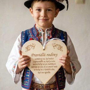 Holztisch 17cm - Familienregeln 2