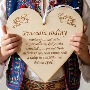 Wooden board 17cm - Family Rules