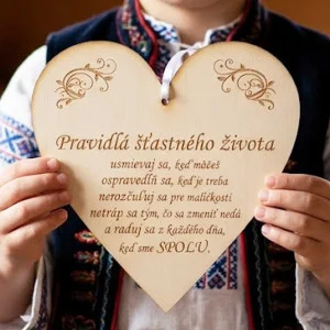 Drevená tabuľka 17cm-Pravidlá šťastného života