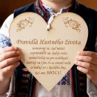 Drevená tabuľka 17cm-Pravidlá šťastného života