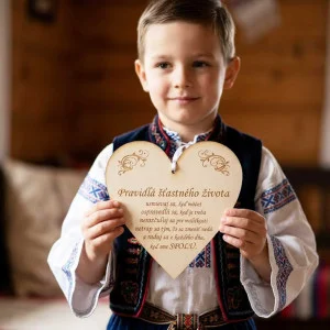 Wooden plaque 17cm - Rules of a happy life 2