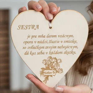 Wooden plaque 17cm-Sister is a gift to me