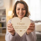 Drevená tabuľka 17cm-Vitajte