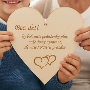 Drevená tabuľka 17cm-Bez detí