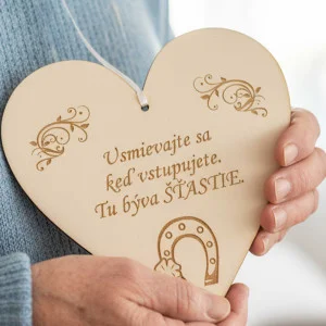 Drevená tabuľka 17cm-Tu býva šťastie