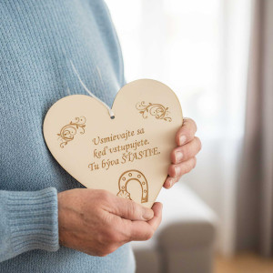 Holztafel 17cm - Hier wohnt das Glück 2