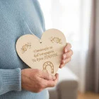 Wooden plaque 17cm-Here lives happiness