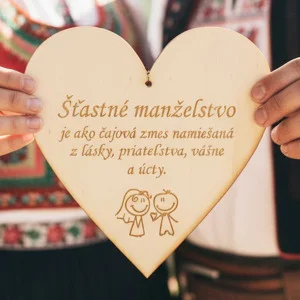 Wooden plaque 17cm-Happy Marriage