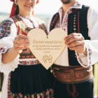 Drevená tabuľka 17cm-Šťastné manželstvo