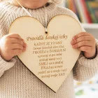 Drevená tabuľka 17cm-Pravidlá detskej izby