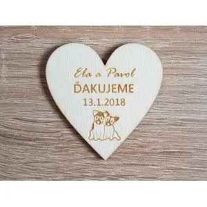 Svadobné magnetky B psíkovia 55x55x3mm