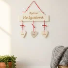 Holzschild FAMILIE Breite 30cm - 3 Stücke Herzchen