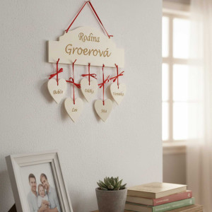 Holztafel Familie Breite 30cm-4-5 Stück Herzchen 2