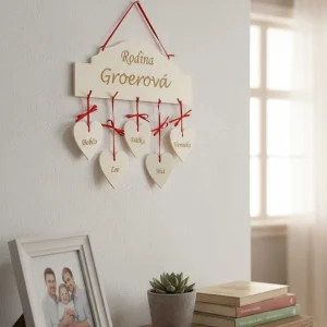 Holztafel Familie Breite 30cm-4-5 Stück Herzchen 2