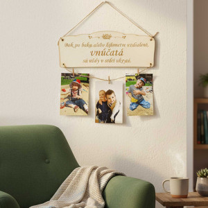 Wooden board 30x11cm side by side grandchildren 2