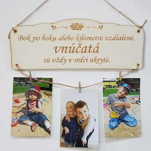 Wooden board 30x11cm side by side grandchildren