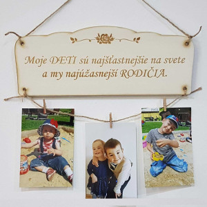 Wooden sign 30x11cm my children