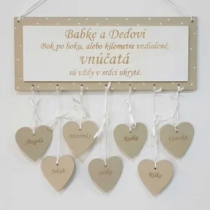 Tabuľka 30x15cm babke a dedkovi (do 7ks srdiečok)