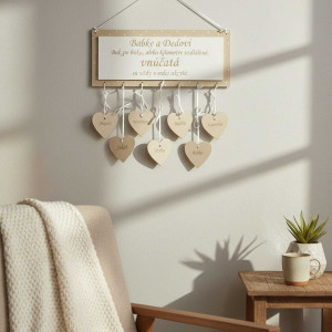 Tabuľka 30x15cm babke a dedkovi (do 7ks srdiečok) 2