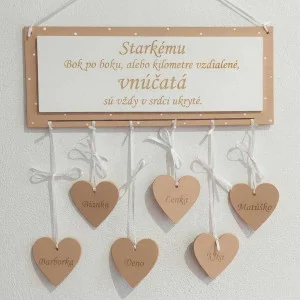 Tabuľka 30x15cm starkému (do 10ks srdiečok)