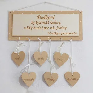 Tabuľka 30x15cm dedkovi (do 10ks srdiečok)