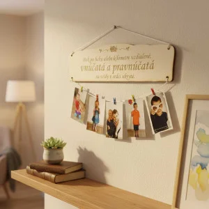 Drevená tabuľka bok po boku vnúčatá a pravnúčatá 55x15cm 2