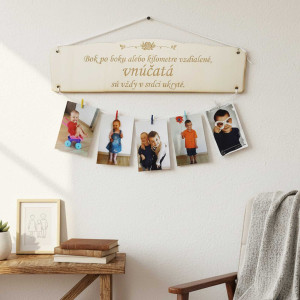 Wooden sign side by side grandchildren 55x15cm 2