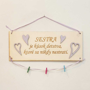 Holztisch 30x11cm in Violett