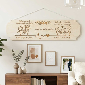 Holztisch Geschichte der Familie Breite 55cm