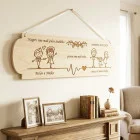 Wooden sign family story width 55cm made to measure